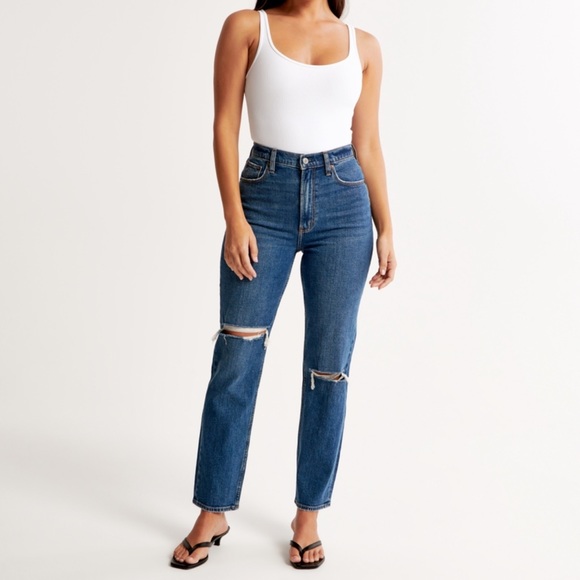 NWOT abercrombie jeans ultra high rise curve love - Picture 2 of 5